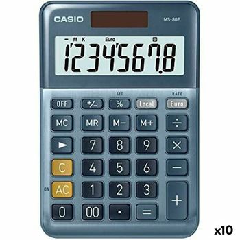 Calculadora Casio Ms-80e Azul (10 Unidades)