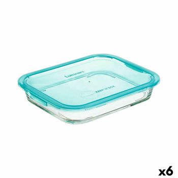 Fiambrera Rectangular Con Tapa Luminarc Keep'n Lagon Turquesa 1,97 L 22 X  15,6 X 7,2 Cm Vidrio (6 Unidades) con Ofertas en Carrefour