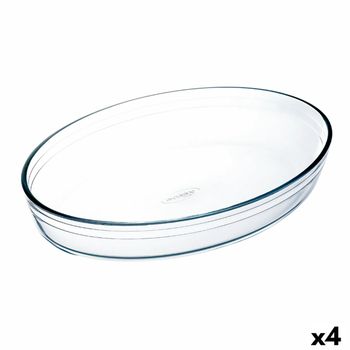 Fuente Para Horno Ô Cuisine Ocuisine Vidrio Ovalada Transparente Vidrio 30 X 21 X 7 Cm (4 Unidades)