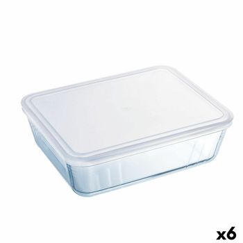 Fiambrera Rectangular Con Tapa Pyrex Cook & Freeze 22,5 X 17,5 X 6,5 Cm 1,5 L Transparente Silicona Vidrio (6 Unidades)