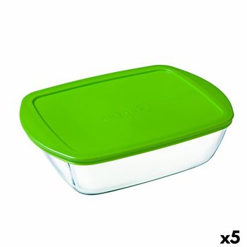 Fiambrera Rectangular Con Tapa Pyrex Cook&store Px Verde 2,5 L 28 X 20 X 8 Cm Vidrio Silicona (5 Unidades)