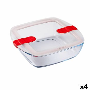 Fiambrera Hermética Pyrex Cook & Heat 25 X 22 X 7 Cm 2,2 L Transparente Vidrio (4 Unidades)