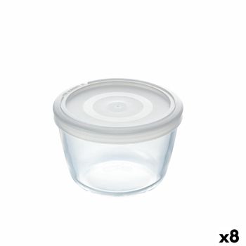 Fiambrera Redonda Con Tapa Pyrex Cook&freeze 600 Ml 12 X 12 X 9 Cm Transparente Vidrio Silicona (8 Unidades)