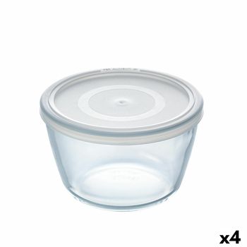 Fiambrera Redonda Con Tapa Pyrex Cook & Freeze 1,1 L 15 X 15 X 10 Cm Transparente Silicona Vidrio (4 Unidades)