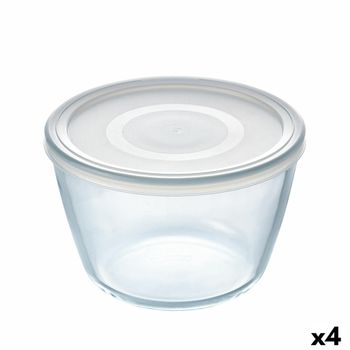 Fiambrera Redonda Con Tapa Pyrex Cook & Freeze 1,6 L 17 X 17 X 12 Cm Transparente Silicona Vidrio (4 Unidades)