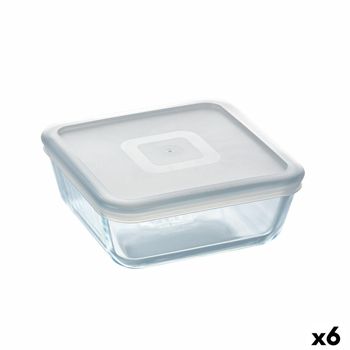 Fiambrera Cuadrada Con Tapa Pyrex Cook&freeze 850 Ml 14 X 14 Cm Transparente Vidrio Silicona (6 Unidades)