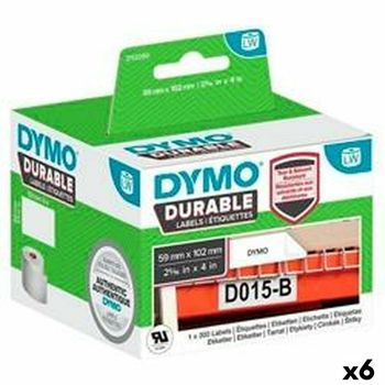 Rollo De Etiquetas Dymo Durable 102 X 59 Mm Negro Blanco (6 Unidades)