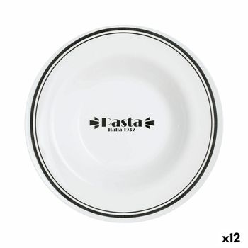 Plato Para Pasta Luminarc Friends Time Bistro Blanco/negro Vidrio 28,5 Cm (12 Unidades)