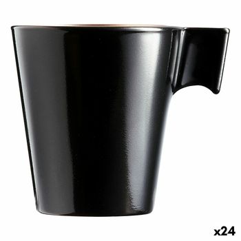 Taza Mug Luminarc Flashy Negro 80 Ml Bicolor Vidrio (24 Unidades)