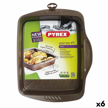 Fuente Para Horno Pyrex Asimetria Rectangular Metal 30 X 24 Cm (6 Unidades)