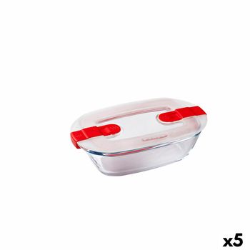 Fiambrera Hermética Pyrex Cook & Heat Rectangular 400 Ml 17 X 10 X 5 Cm Transparente Vidrio (5 Unidades)