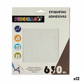 Etiquetas Adhesivas Blanco Ø 13 Mm (12 Unidades)