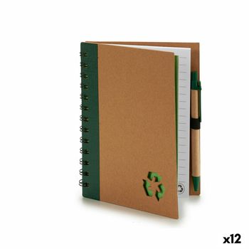 Libreta De Anillas Con Bolígrafo Cartón Reciclado 1 X 18 X 14 Cm (12 Unidades)