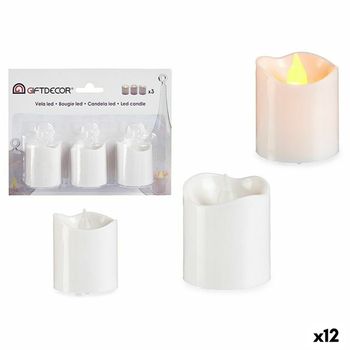 Set De Velas 3,7 X 3,7 X 5 Cm Blanco (12 Unidades)