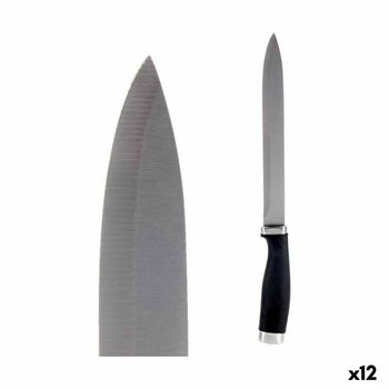 Cuchillo De Cocina 3,5 X 33 X 2 Cm Plateado Negro Acero Inoxidable Plástico (12 Unidades)