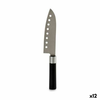 Cuchillo De Cocina Negro Plateado Acero Inoxidable Plástico 5 X 30 X 2,5 Cm (12 Unidades)