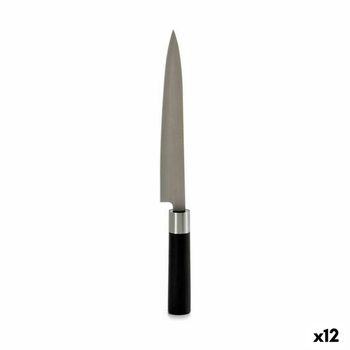 Cuchillo De Cocina 3,5 X 33,5 X 2,2 Cm Plateado Negro Acero Inoxidable Plástico (12 Unidades)