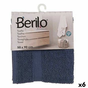 Toalla De Baño 50 X 0,5 X 90 Cm Azul (6 Unidades)