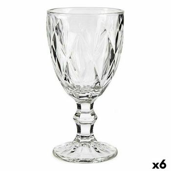 Copa De Vino Diamante Transparente Vidrio 330 Ml (6 Unidades)