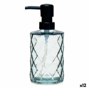 Dispensador De Jabón Diamante Cristal Negro Plástico 410 Ml (12 Unidades)