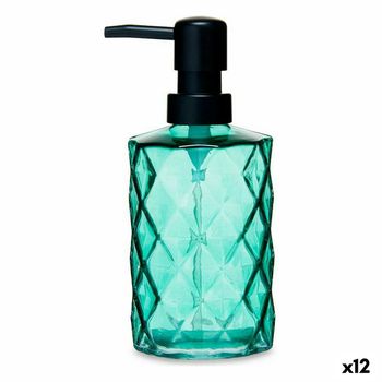 Dispensador De Jabón Diamante Cristal Verde Plástico 410 Ml (12 Unidades)