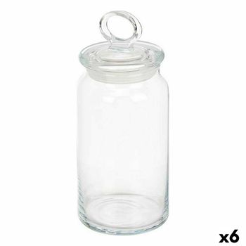 Tarro Kitchen 9,8 X 23,4 X 9,8 Cm Transparente Silicona Vidrio 1,1 L (6 Unidades)