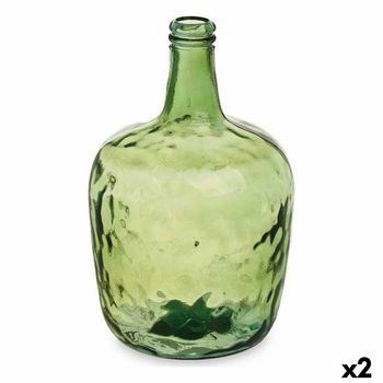 Botella Liso Decoración Verde 22 X 37,5 X 22 Cm (2 Unidades)