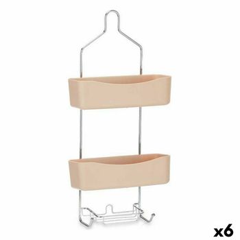 Colgador Para La Ducha 28 X 60 X 14 Cm Beige Metal Plástico (6 Unidades)