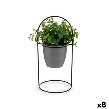 Planta Decorativa Hojas Redonda Metal Plástico 21 X 30 X 21 Cm (8 Unidades)