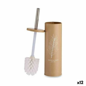 Escobilla Para El Baño Tropical Bath Blanco Beige Acero Plástico 9,5 X 37,5 X 9,5 Cm (12 Unidades)