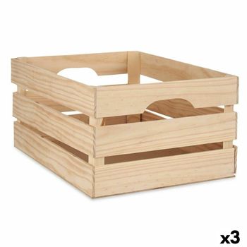 Caja Decorativa Madera De Pino 31 X 20,2 X 41 Cm (3 Unidades)