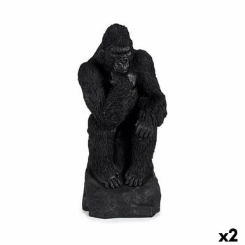 Figura Decorativa Gorila Negro 20 X 45 X 20 Cm (2 Unidades)