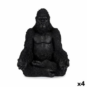 Figura Decorativa Gorila Yoga Negro 19 X 26,5 X 22 Cm (4 Unidades)