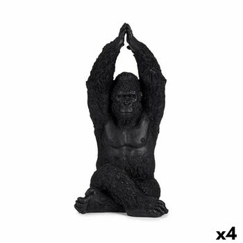 Figura Decorativa Gorila Yoga Negro 18 X 36,5 X 19,5 Cm (4 Unidades)