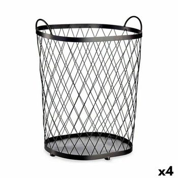 Cesto Negro Metal 40 L 31 X 54,7 X 46,5 Cm (4 Unidades)