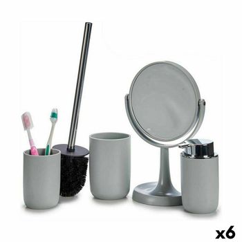 Set De Baño Gris Polipropileno (6 Unidades)