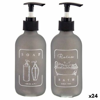 Dispensador De Jabón Gris Vidrio Polipropileno 250 Ml (24 Unidades)