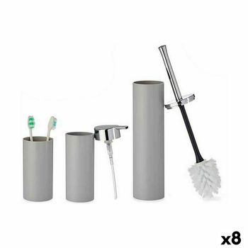 Set De Baño Gris Plástico (8 Unidades)