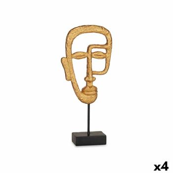 Figura Decorativa Cara Dorado 19,5 X 38 X 10,5 Cm (4 Unidades)