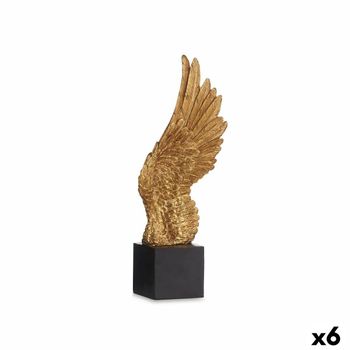 Figura Decorativa Alas Negro Dorado 8 X 33,5 X 13,5 Cm (6 Unidades)