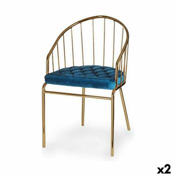 Silla Barras Azul Dorado 51 X 81 X 52 Cm (2 Unidades)