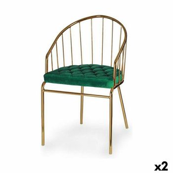 Silla Barras Verde Dorado 51 X 81 X 52 Cm (2 Unidades)