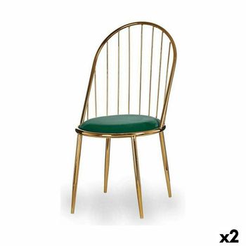 Silla Barras Verde Dorado 48 X 95,5 X 48 Cm (2 Unidades)