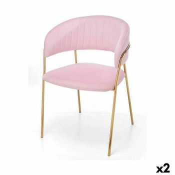 Silla Rosa Dorado 49 X 80,5 X 53 Cm (2 Unidades)