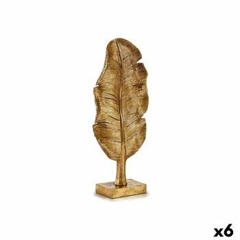 Figura Decorativa Hoja De Planta Dorado 8 X 43,5 X 17 Cm (6 Unidades)