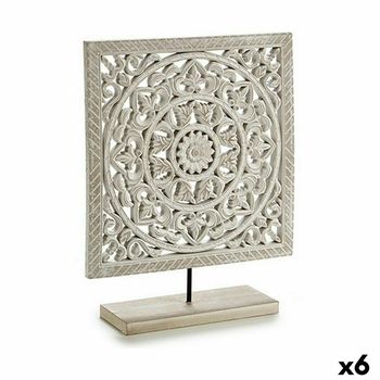 Figura Decorativa Mandala Blanco 7 X 35,5 X 30 Cm (6 Unidades)