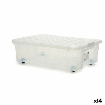 Caja De Almacenamiento Con Ruedas 30 L 40 X 18 X 59,5 Cm (14 Unidades)