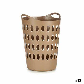 Cesto Para La Ropa Beige Plástico 50 L 44 X 56 X 41 Cm (12 Unidades)