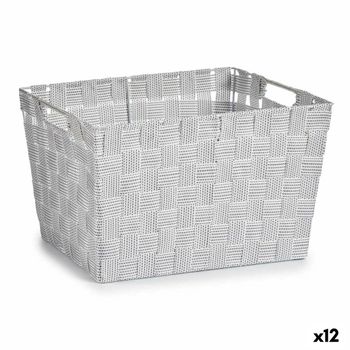 Cesto Para La Ropa Blanco Tela 10 L 25 X 20 X 35 Cm (12 Unidades)