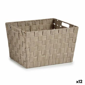 Cesto Para La Ropa Beige Tela 10 L 25 X 20 X 35,5 Cm (12 Unidades)